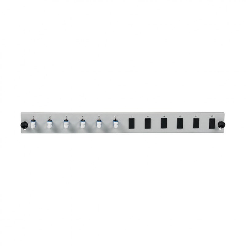 EFB Elektronik SB-FP-6SC-S-OM4 Rack-Mount Fibre Front Panel, 1U, grijs, metaal, 432 mm