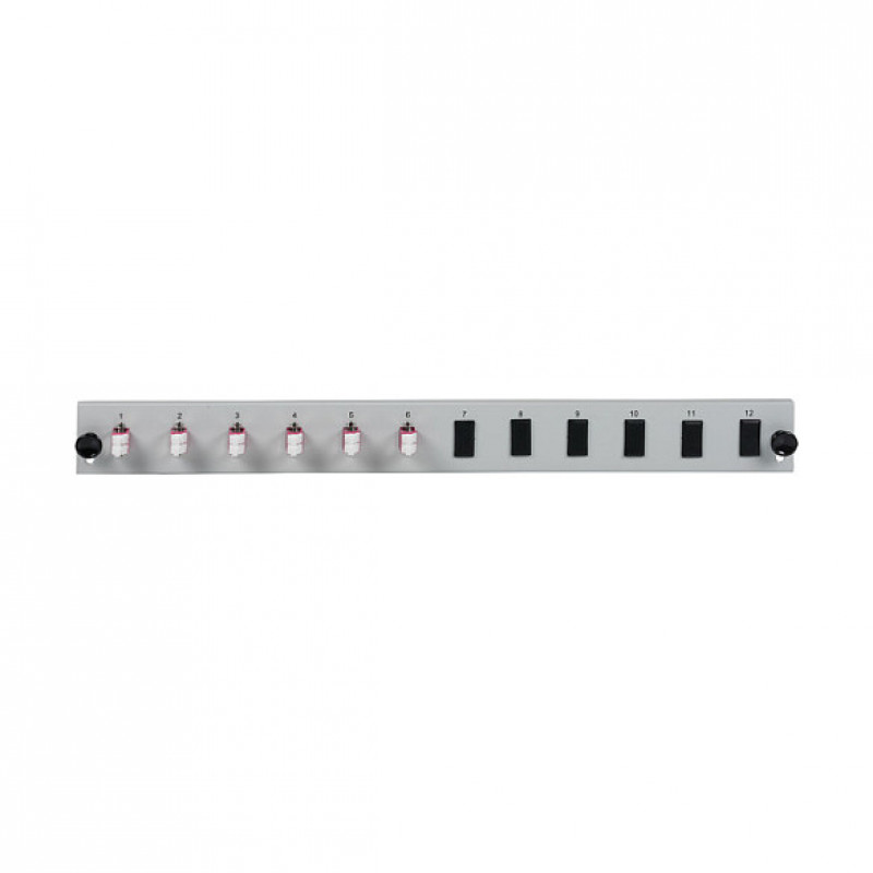 EFB Elektronik SB-FP-6SC-S-OM4 Rack-Mount Fibre Front Panel, 1U, grijs, metaal, 432 mm