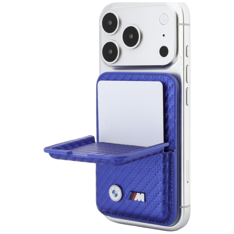 BMW M Carbon Metal Logos MagSafe-portemonnee, blauw