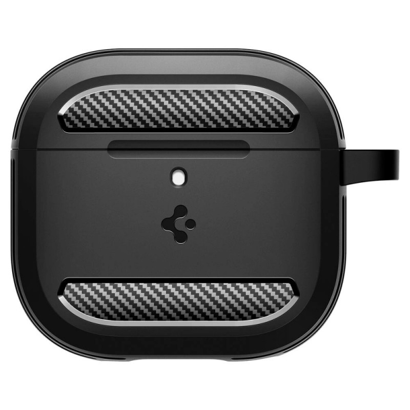 Spigen Rugged Armor-hoesje voor Apple AirPods 4, mat zwart