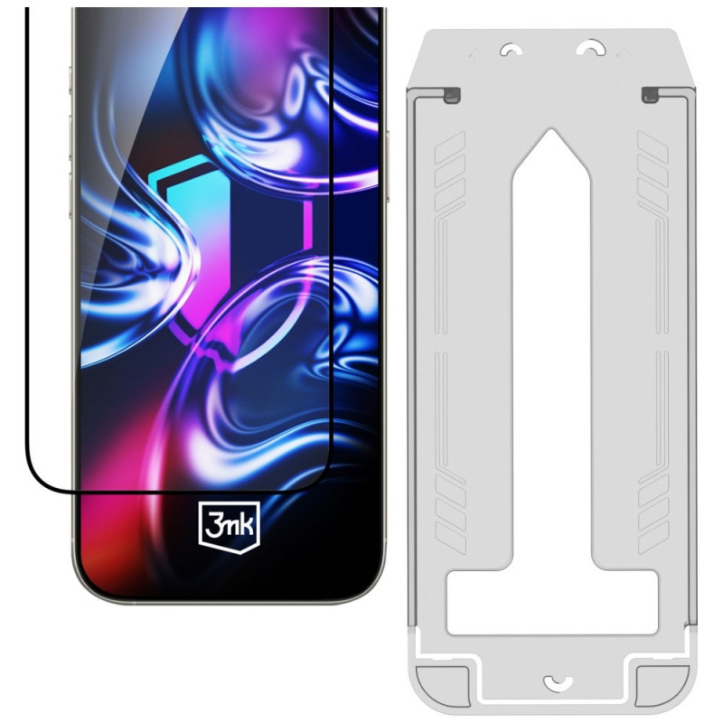 3MK HardGlass Max gehard glas met applicator voor Samsung Galaxy S26+, zwart
