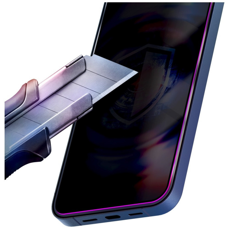 3MK HardGlass Max Privacy privacy gehard glas met applicator voor Samsung Galaxy S25 Edge, zwart