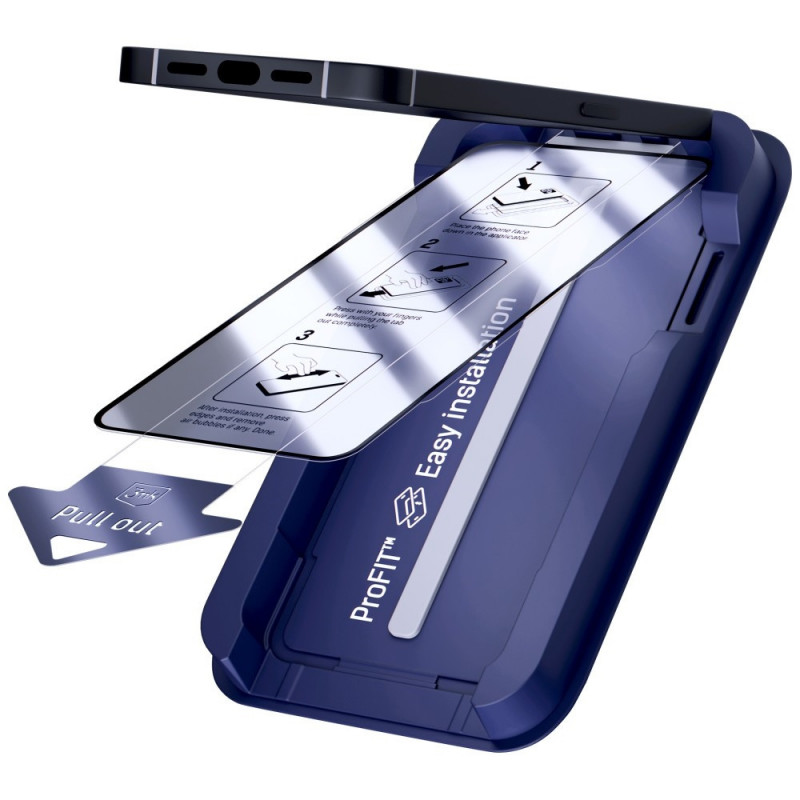 3MK HardGlass Max gehard glas met applicator voor Apple iPhone 13 / 13 Pro / 14 / 16e / 17e, zwart