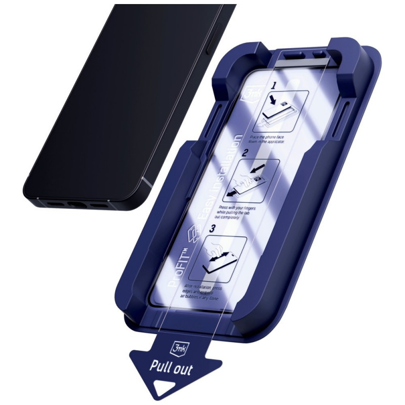 3MK HardGlass Max gehard glas met applicator voor Apple iPhone 16 Pro / 17, zwart