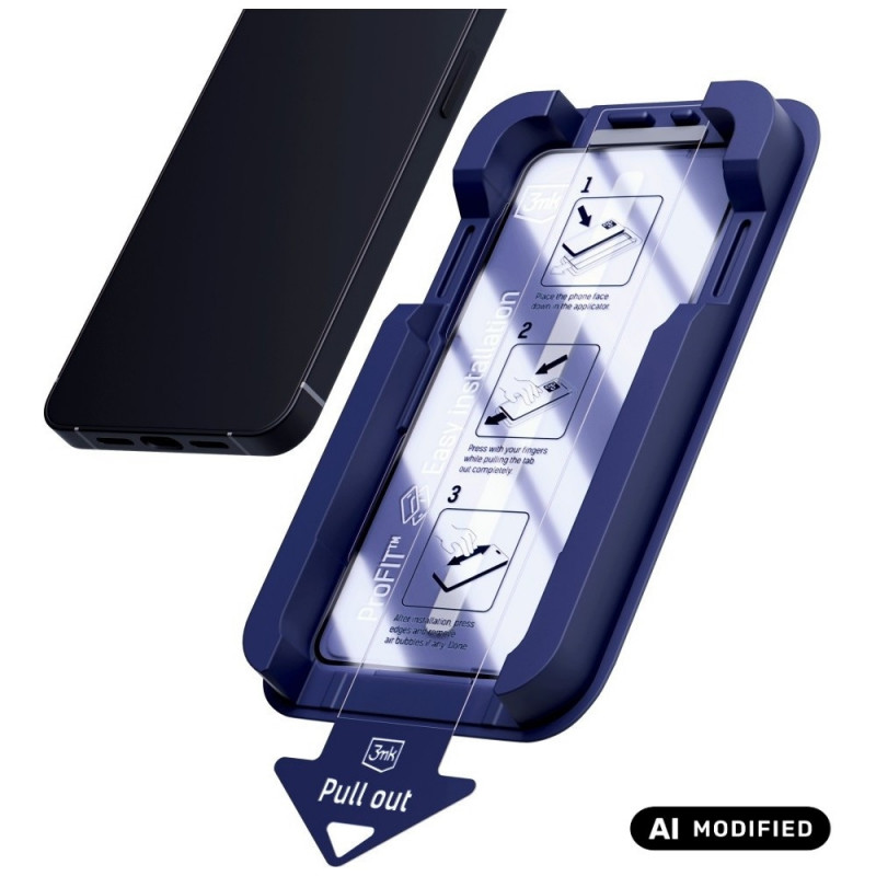 3MK HardGlass Max gehard glas voor Apple iPhone 15 Pro, zwart