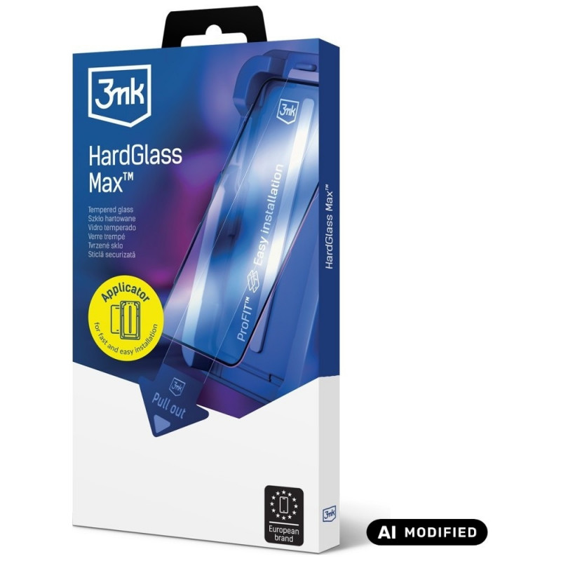 3MK HardGlass Max gehard glas voor Apple iPhone 15 Pro, zwart