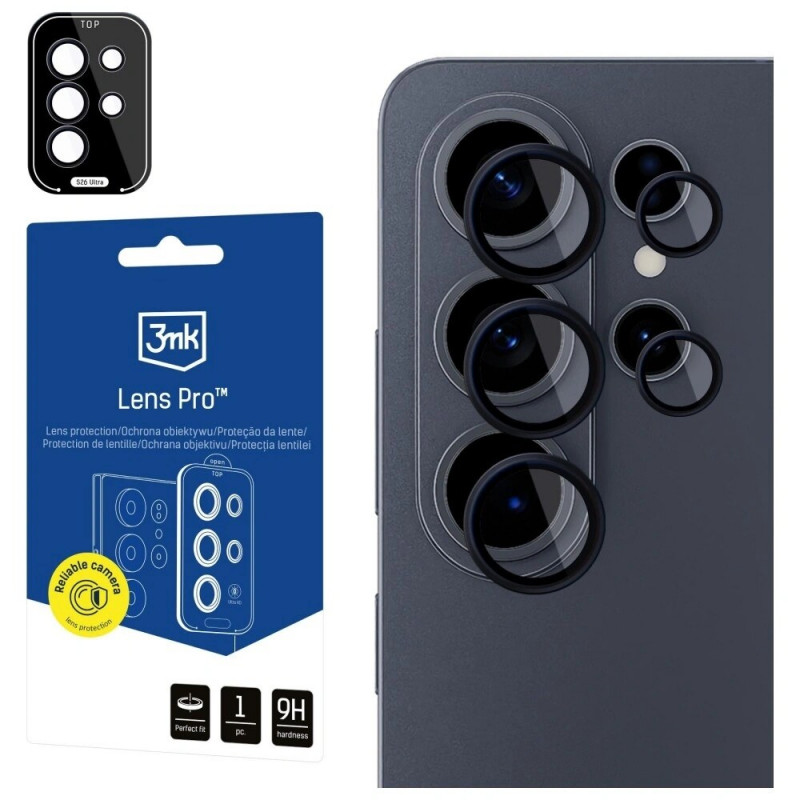 3MK Lens Protection Pro cameralensbeschermer voor Samsung Galaxy S26 Ultra, zwart