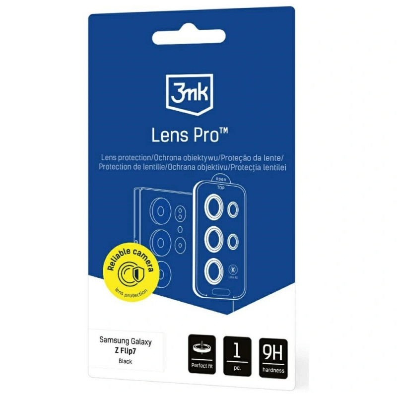 3MK Lens Protection Pro cameralensglas voor Samsung Galaxy Z Flip7, zwart