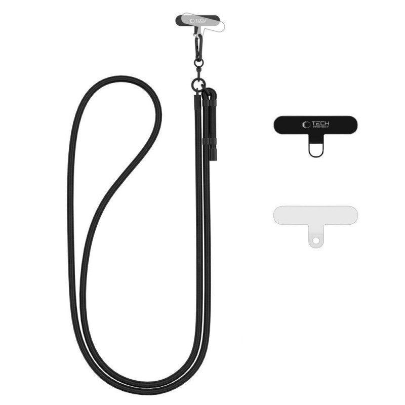 Tech-Protect C1S Rope Crossbody Strap, Zwart/Zwart