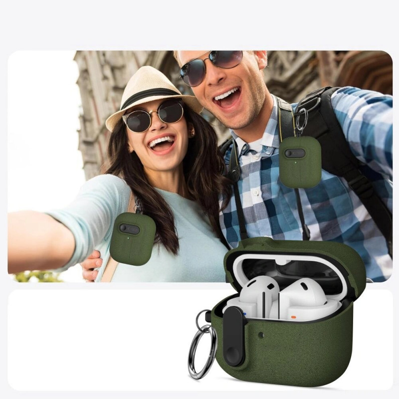 Tech-Protect Slim Hook-hoesje Samsung Galaxy Buds 3 / 3 FE / 3 Pro, olijfgroen