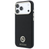 Guess GUE005537-0 Grained Round Strass Logo MagSafe hoesje voor Apple iPhone 18 Pro Max / 17 Pro Max, zwart