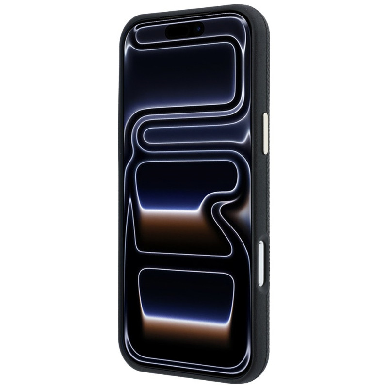 Guess GUE005537-0 Grained Round Strass Logo MagSafe hoesje voor Apple iPhone 18 Pro Max / 17 Pro Max, zwart