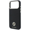 Guess GUE005537-0 Grained Round Strass Logo MagSafe hoesje voor Apple iPhone 18 Pro Max / 17 Pro Max, zwart