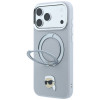 Karl Lagerfeld with Ring Stand 360 Karl Head Pin MagSafe hoesje voor Apple iPhone 18 Pro Max / 17 Pro Max, grijs (KF003236)