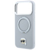 Karl Lagerfeld with Ring Stand 360 Karl Head Pin MagSafe hoesje voor Apple iPhone 18 Pro Max / 17 Pro Max, grijs (KF003236)