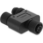 Delock 60855 M12 Y-splitter A-gecodeerd 4-pins, 1 x bus naar 1 x bus en 1 x stekker
