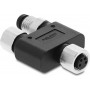 Delock 60861 M8 Y-splitter A-gecodeerd 4-pins, 1 x bus naar 1 x bus en 1 x stekker