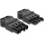 Delock 64381 installatieconnector compatibel met GST18, 4-polig, schroefklem, zwart (1 set)