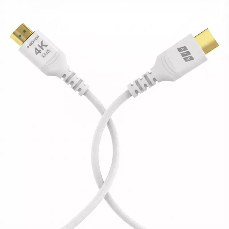 EFB Elektronik HDMI-20-00011 HDMI-kabel High Speed met Ethernet, 4K60Hz, 18 Gbit/s, 0.5 m, wit, compatibel met HDMI 2.0