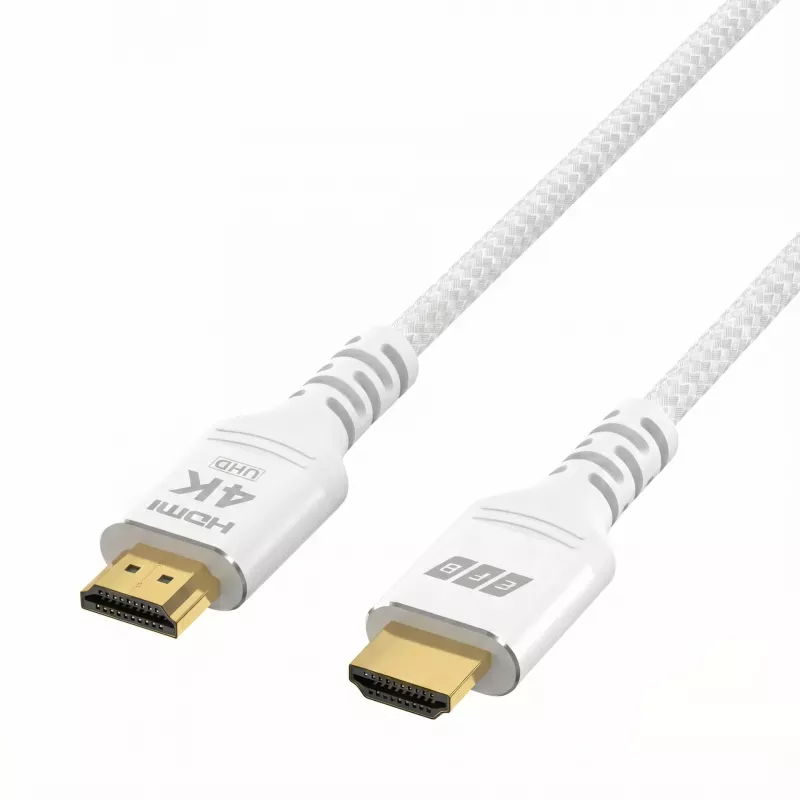 EFB Elektronik HDMI-20-00013 HDMI-kabel High Speed met Ethernet, 4K60Hz, 18 Gbit/s, 2 m, wit, compatibel met HDMI 2.0