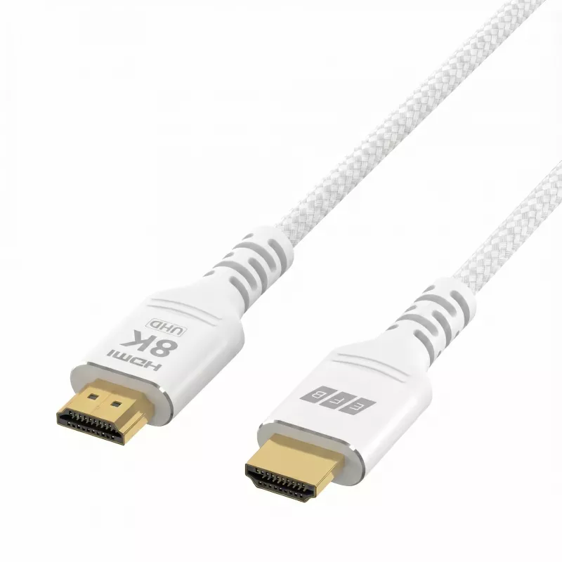 EFB Elektronik HDMI-21-00012 HDMI-kabel Ultra High Speed, 8K60Hz, 48 Gbit/s, 3 m, wit, compatibel met HDMI 2.1/2.0