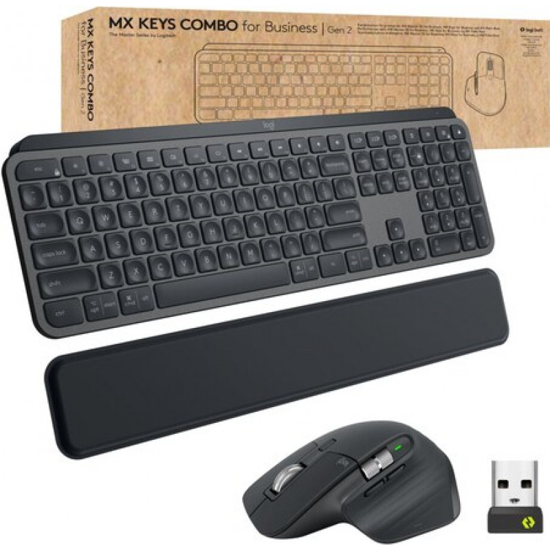 Logitech MX Keys Combo for Business toetsenbord- en muisset (920-010929), grafiet, Italiaans QWERTY