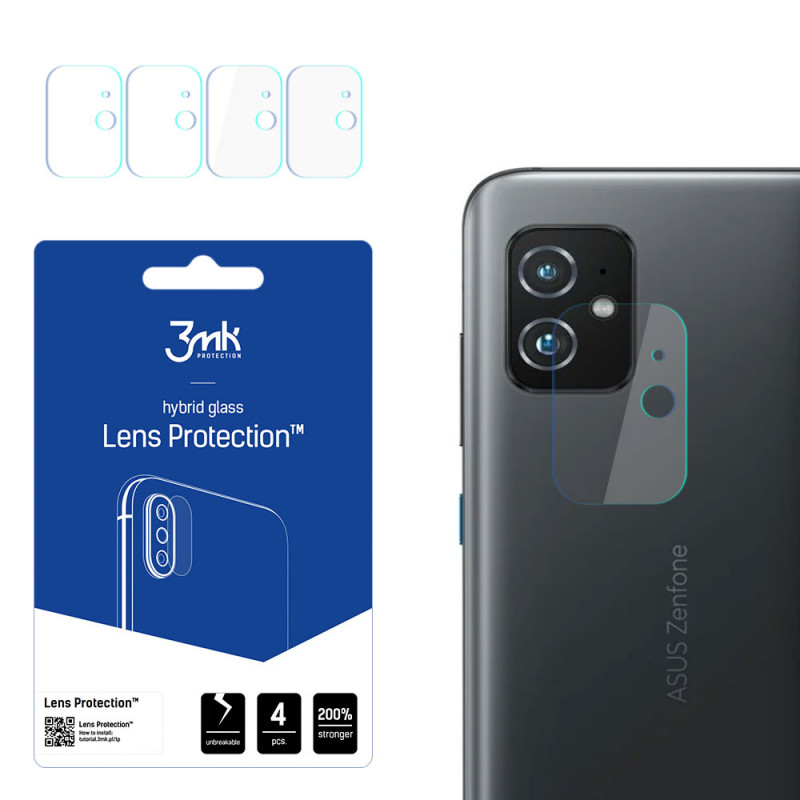 3MK Lens Protection Asus Zenfone 8 beschermglas voor cameralens (4 stuks)