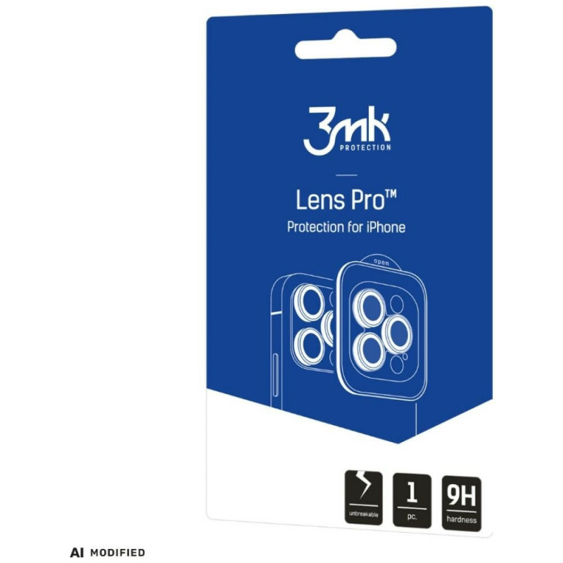 3MK Lens Protection Pro Apple iPhone 18 Pro / 18 Pro Max cameralensbescherming, gehard glas, zwart