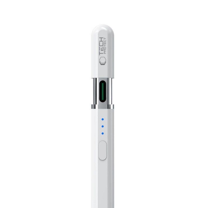 Tech-Protect Digital Magnetic Stylus Pen 3 stylus voor Apple iPad, wit