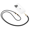 Tech-Protect C2S koorden crossbody-band voor telefoon, Zwart/goud