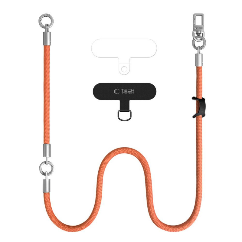 Tech-Protect C10S Rope Crossbody & Wrist set telefoonbandjes, oranje/titanium