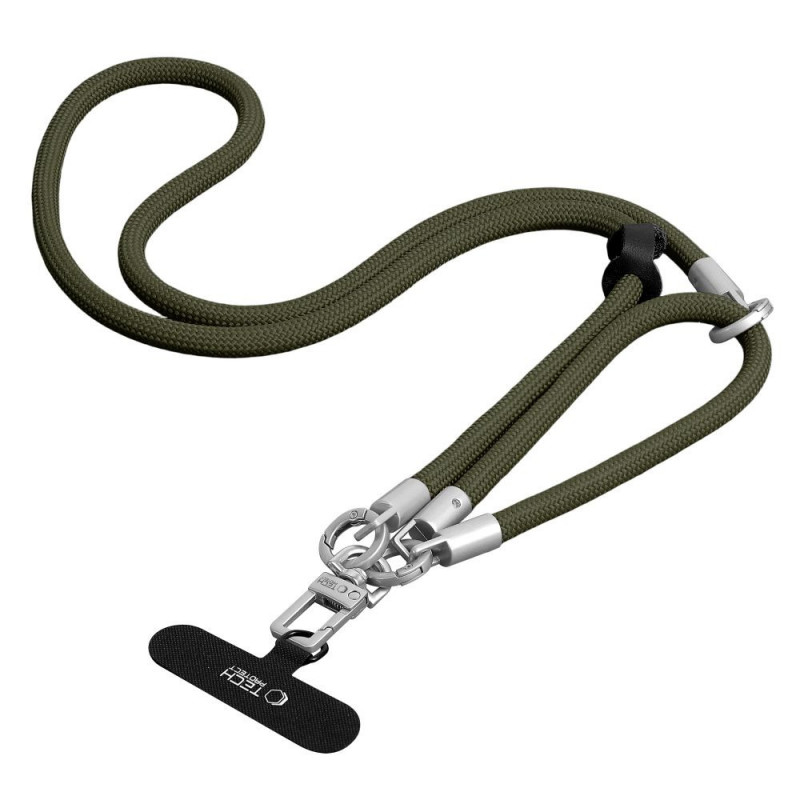 Tech-Protect C10S Rope Crossbody & Wrist set telefoonbandjes, olijfgroen/titanium