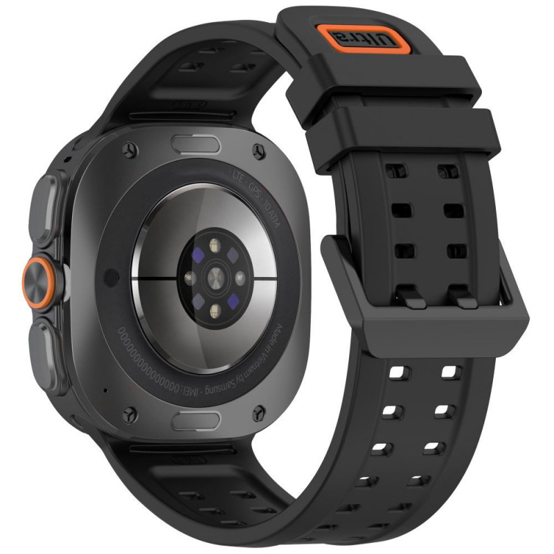 Tech-Protect Silicone Air siliconen band voor Samsung Galaxy Watch Ultra 1 / 2 (2024-2026) 47 mm, zwart