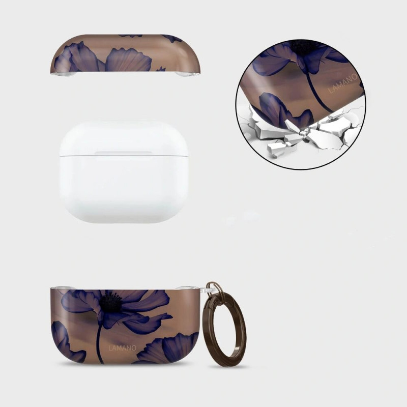 Tech-Protect Lamano Hoesje Apple AirPods Pro 1 / 2 Fluwelen Nacht