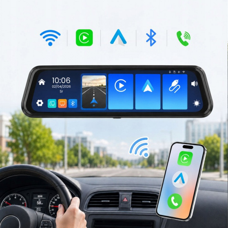 ORLLO Autoplay PRO 4K auto-dashcam voor en achter, GPS, Wi-Fi