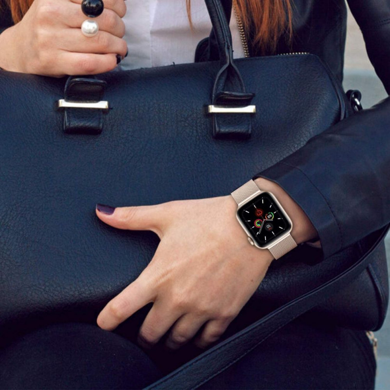 Tech-Protect MilaneseBand Apple Watch 4/5/6/7/SE 44/45 mm roestvrijstalen armband, zilver