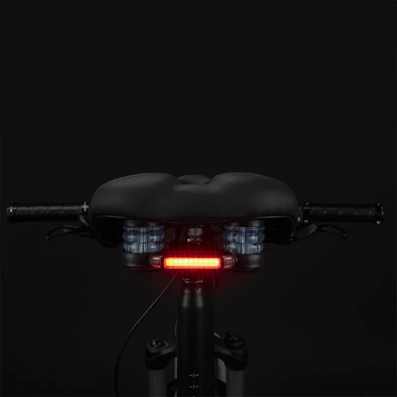 Rockbros 38218916002 MTB-fietszadel met lamp, zwart