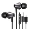 Ugreen EP105 bedrade in-ear koptelefoon met USB-C, 1.2 m, zwart