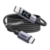 Ugreen L530 USB-C naar USB-C kabel, PD 240 W, 480 Mbps, met display, 2 m, zwart