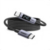 Ugreen L530 USB-C naar USB-C kabel, PD 240 W, 480 Mbps, met display, 2 m, zwart