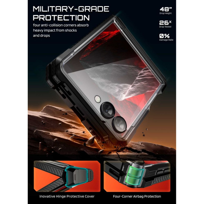 Supcase Unicorn Beetle Grip Mag MagSafe hoesje voor Samsung Galaxy Z Flip 8, zwart