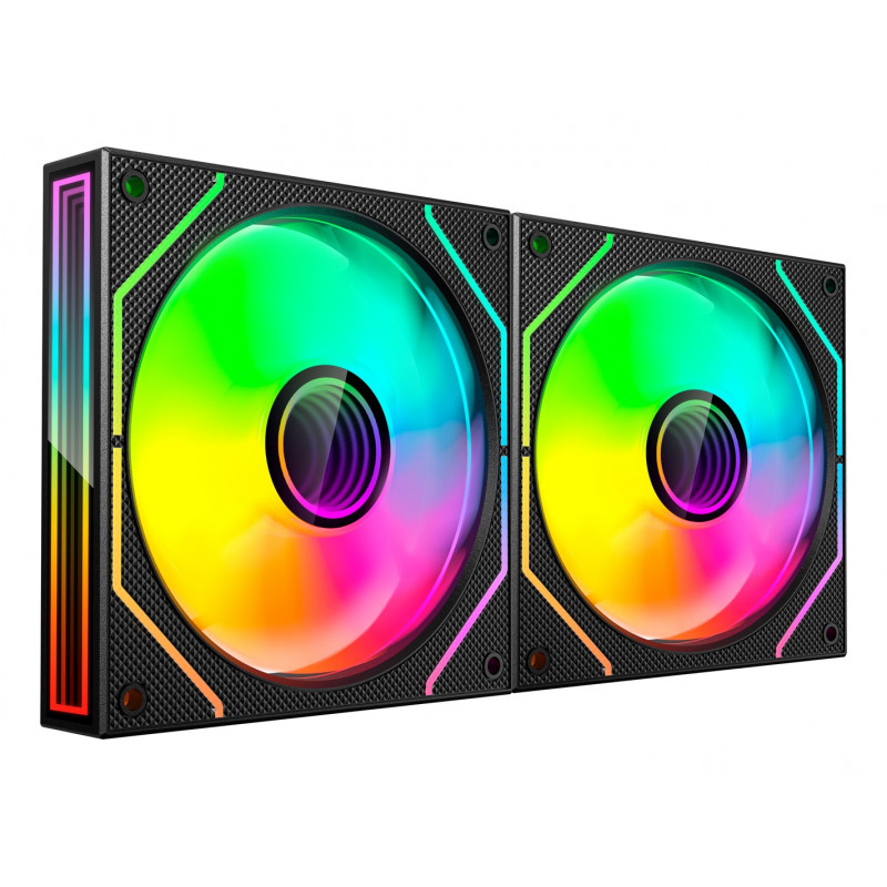 Tacens Mars Gaming MF3DPROX2 12 cm computercaseventilatoren, ARGB, zwart, 2 stuks
