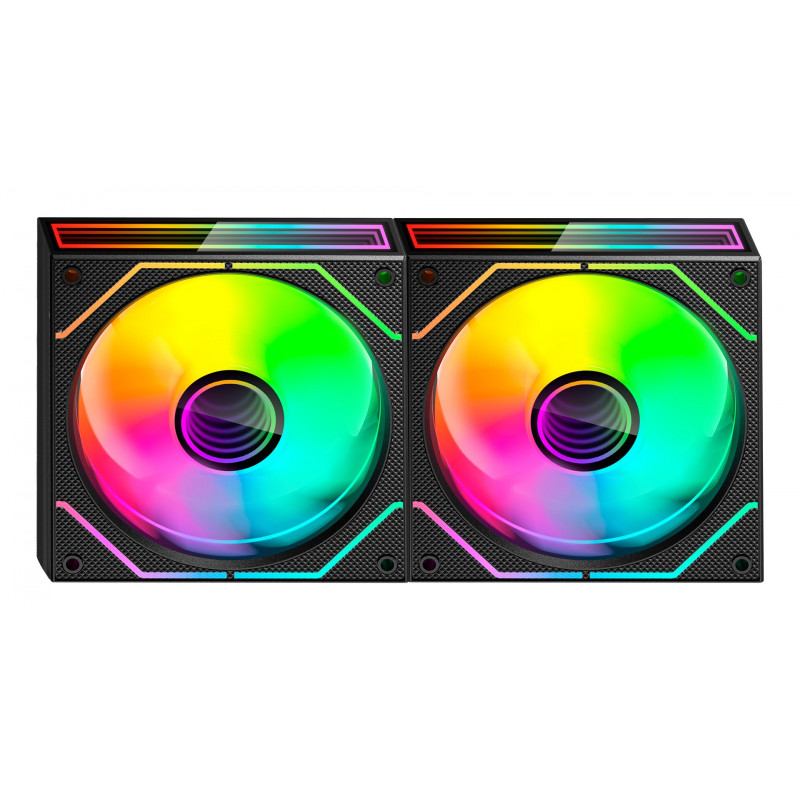Tacens Mars Gaming MF3DPROX2 12 cm computercaseventilatoren, ARGB, zwart, 2 stuks