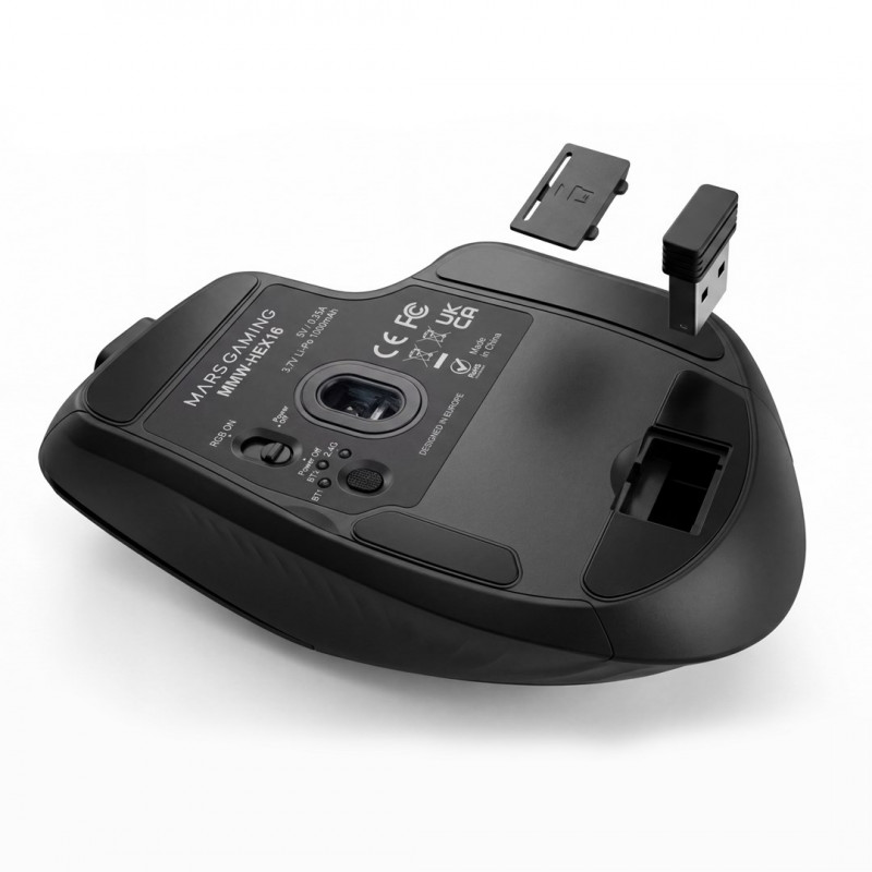 Tacens Mars Gaming MMW-HEX16 draadloze gamingmuis, 24000 DPI, Bluetooth 5.2, 2.4 GHz