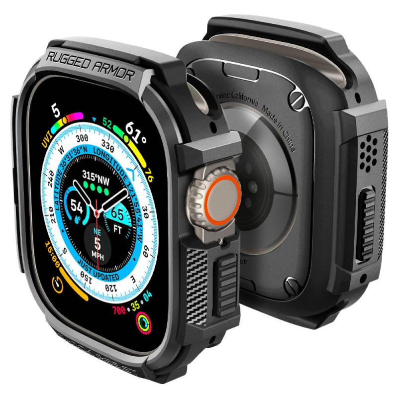 Spigen Rugged Armor hoesje voor Apple Watch Ultra 49 mm, matzwart