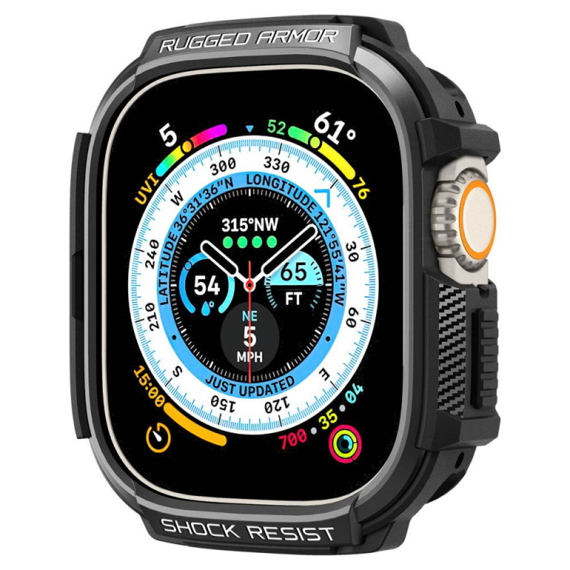 Spigen Rugged Armor hoesje voor Apple Watch Ultra 49 mm, matzwart