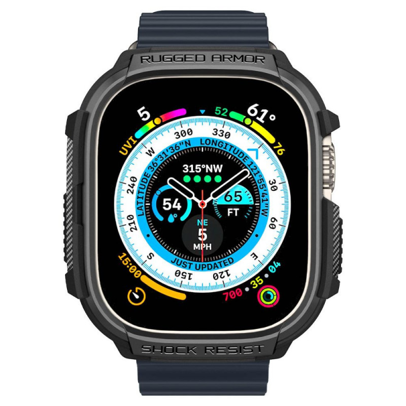 Spigen Rugged Armor hoesje voor Apple Watch Ultra 49 mm, matzwart