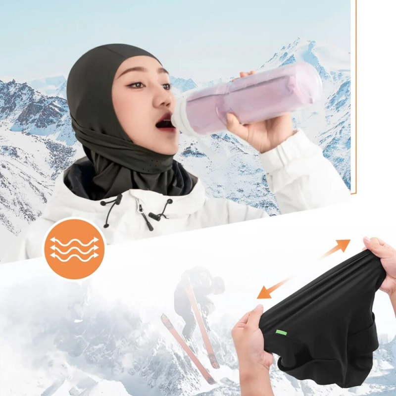 Qunature 13230023011 skibivakmuts voor fiets en motor, maat L, zwart