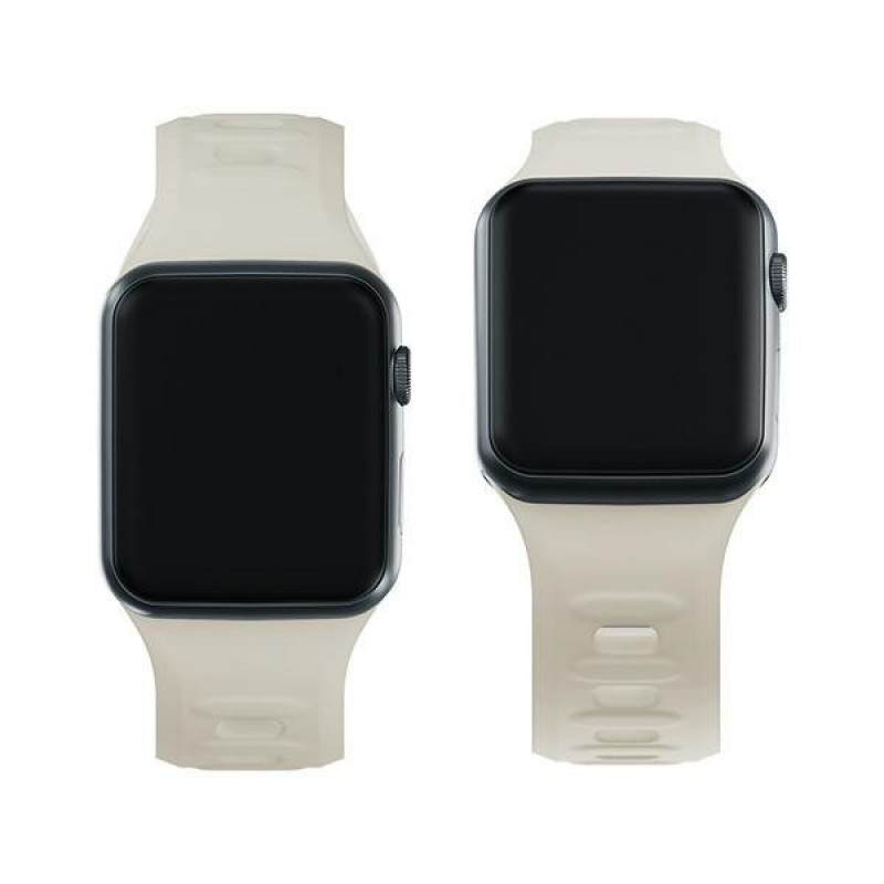 3mk siliconen horlogeband voor Apple Watch 42/44/45/49 mm, beige