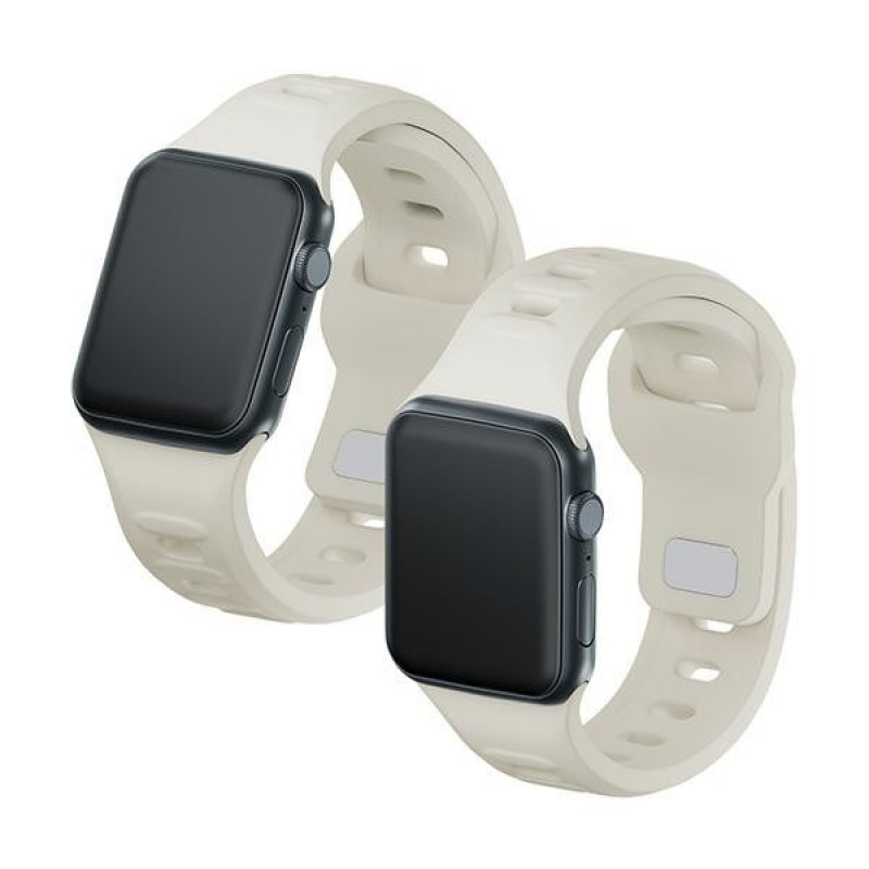 3mk siliconen horlogeband voor Apple Watch 42/44/45/49 mm, beige